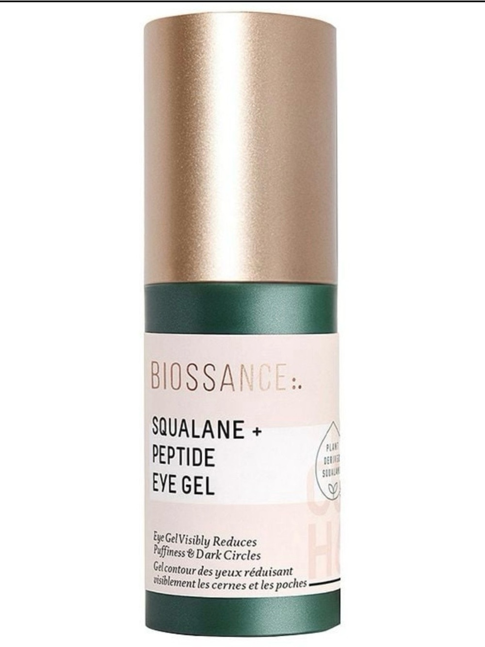Biossance Peptide Brightening & De-Puffing Eye Gel + Squalane Skincare 15 ml NIB